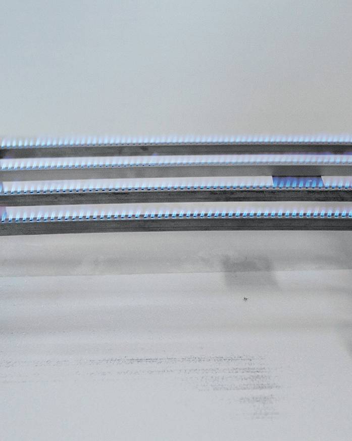 Bruciatore a gas rettangolare con supporto Serie FGR | CAPRA Inox